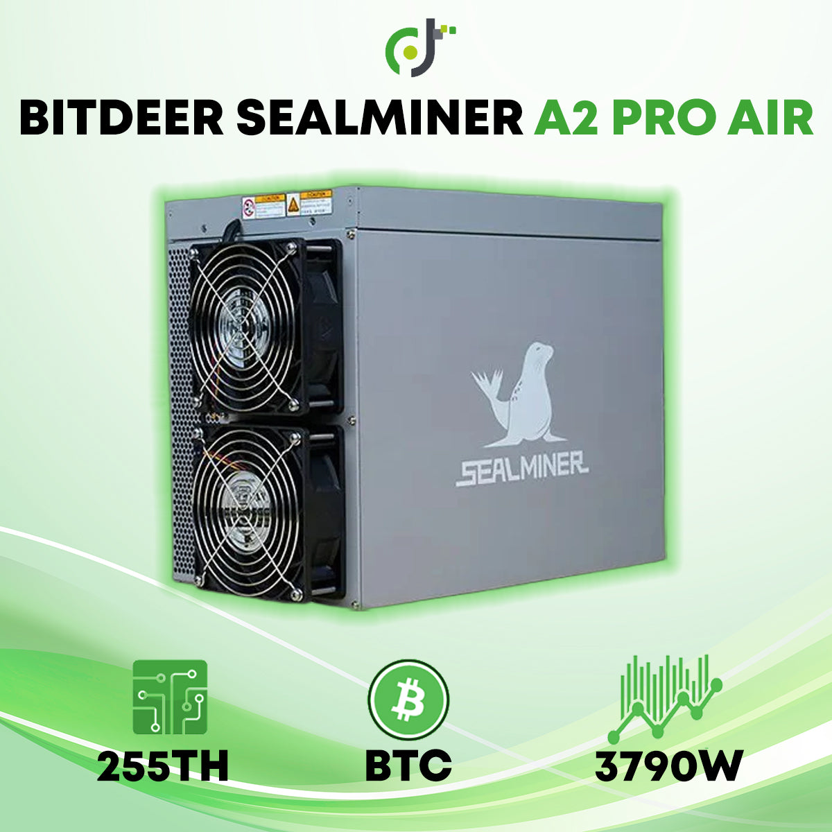 Bitdeer SealMiner A2 Pro Air (255TH) Bitcoin Crypto ASIC Miner