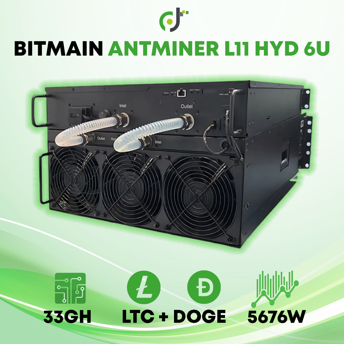 Bitmain Antminer L11 Hyd 6U (33GH) Litecoin Crypto ASIC Miner