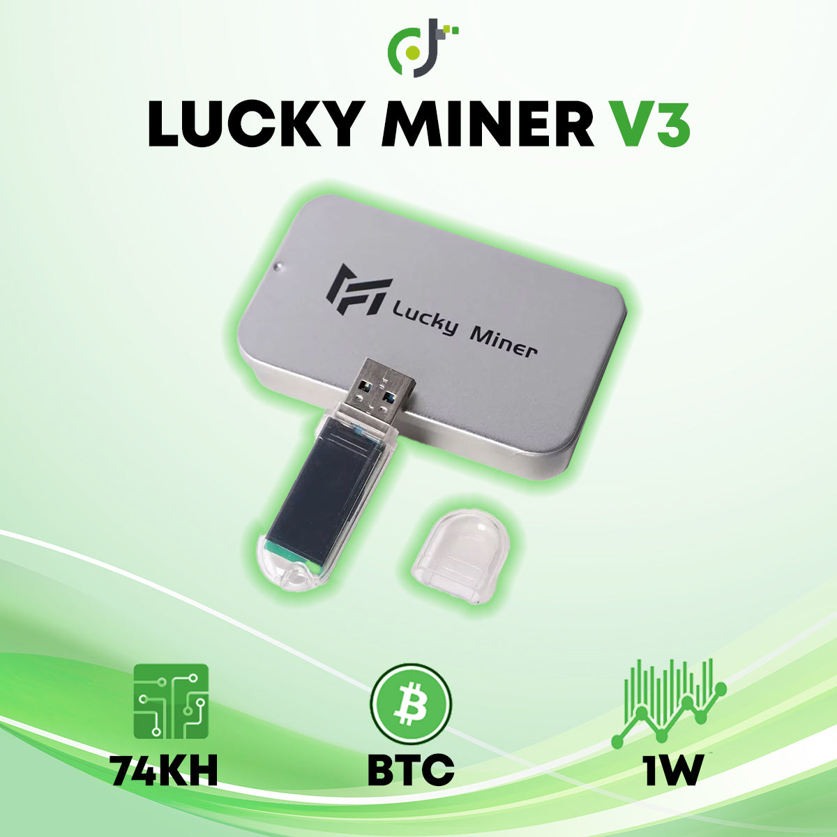 Lucky Miner V3 (74KH) Bitcoin Crypto Lottery Miner