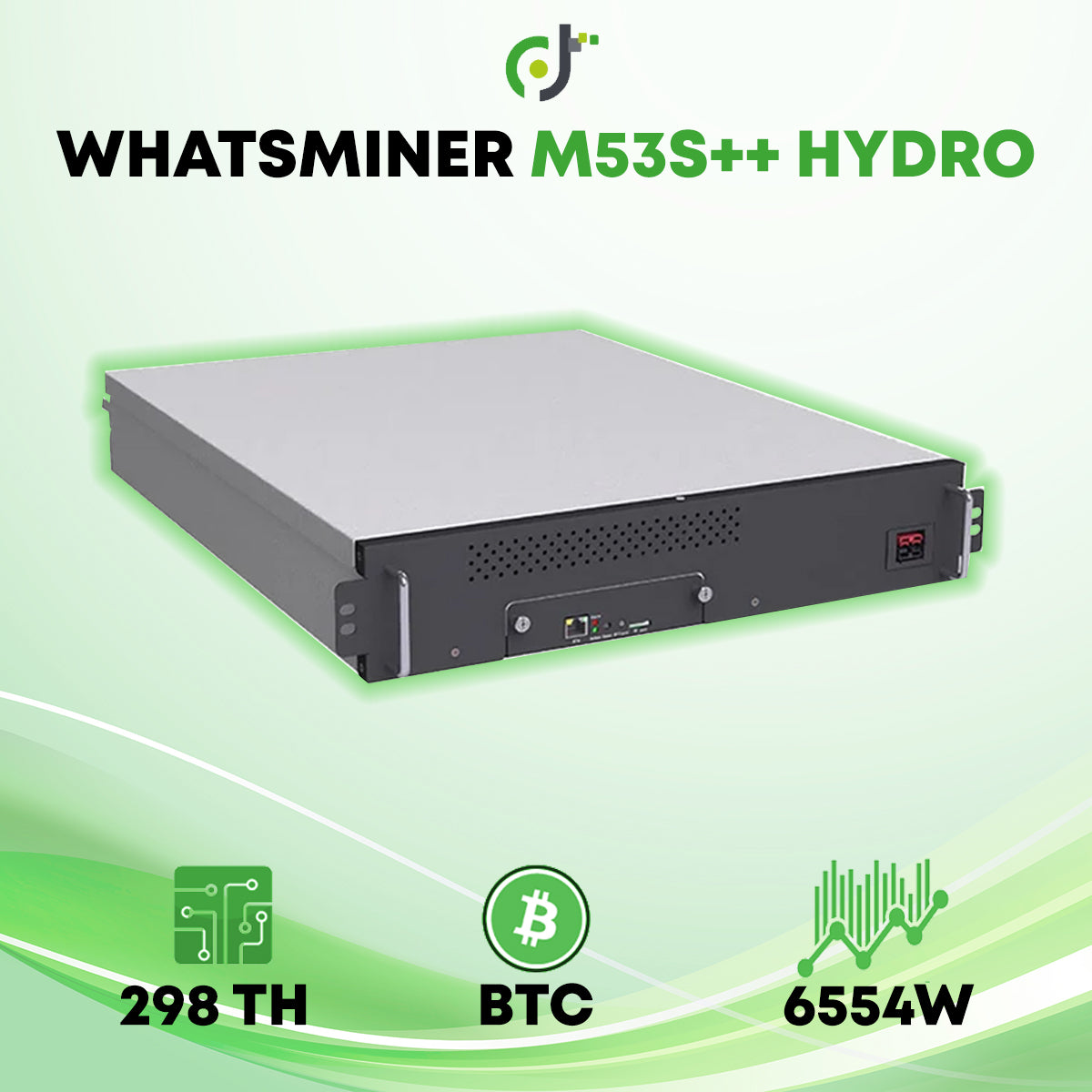 Minero criptográfico ASIC de Bitcoin de MicroBT Whatsminer M53S+ Hydro (290-306TH)