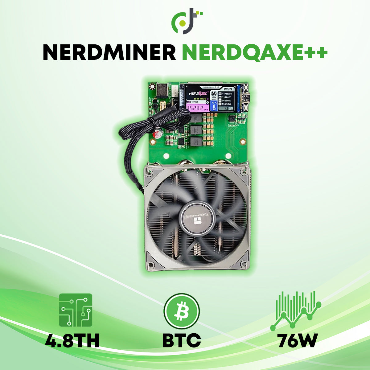 NerdMiner NerdQaxe++ (4.8TH) Bitcoin Crypto ASIC Solo Miner