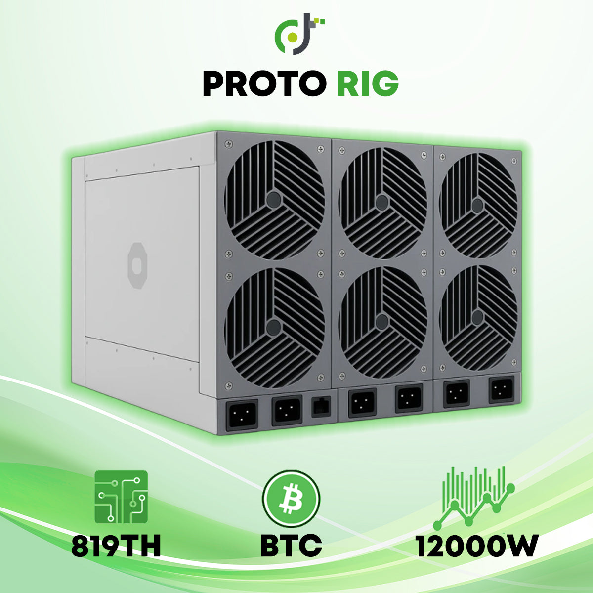 Proto Rig (819TH) Bitcoin Crypto ASIC Miner