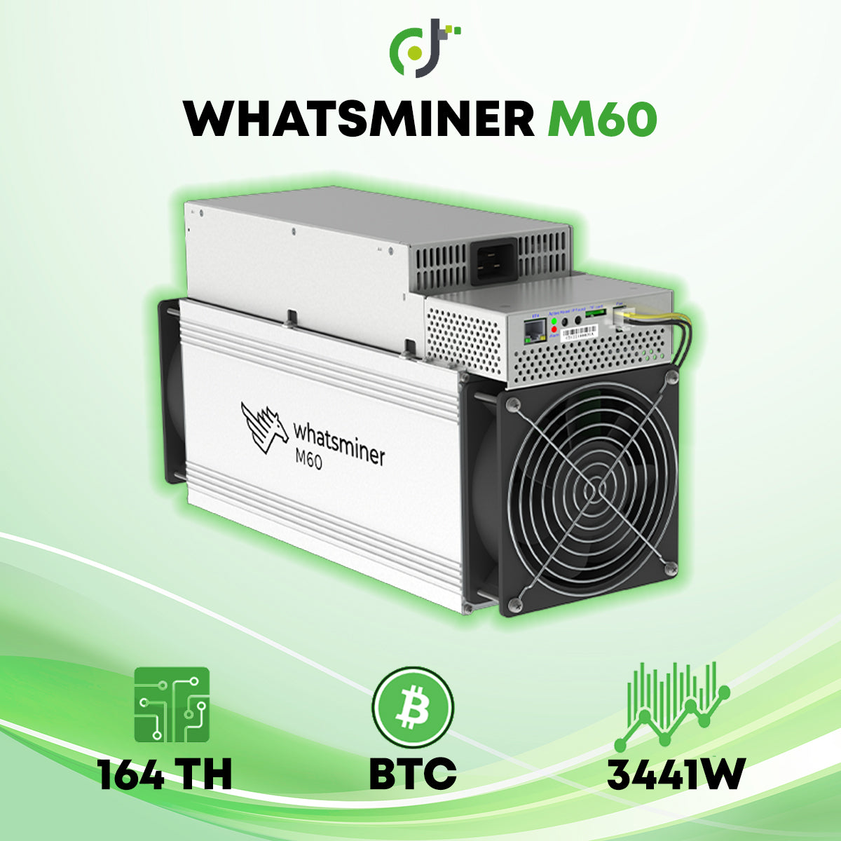 Minero criptográfico ASIC de Bitcoin MicroBT Whatsminer M60 (172-180TH)