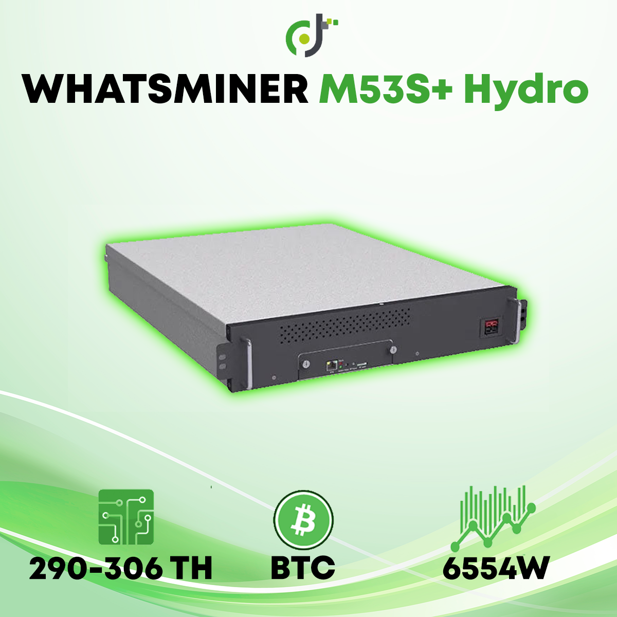 MicroBT Whatsminer M53S+ Hydro (290-306TH) Bitcoin Crypto ASIC Mineur